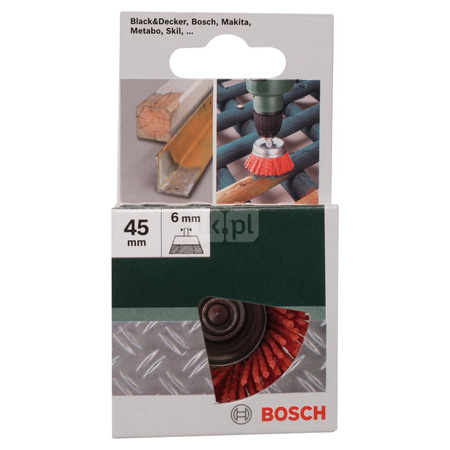 Szczotki garnkowe do wiertarek – drut nylonowy z korundowym materiałem ściernym K80, 50 mm średnica = 50 mm