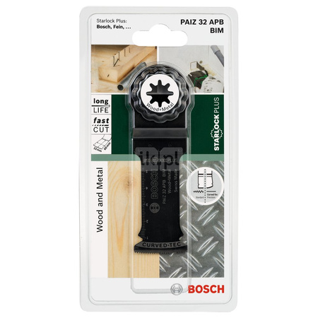 Brzeszczot BIM do cięcia wgłębnego StarlockPlus PAIZ 32 APB, Wood and Metal 60 x 32 mm