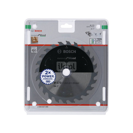 Ostrze do piły tarczowej bezprzewodowej Standard for Wood 184 × 1,6/1,1 × 16 T24