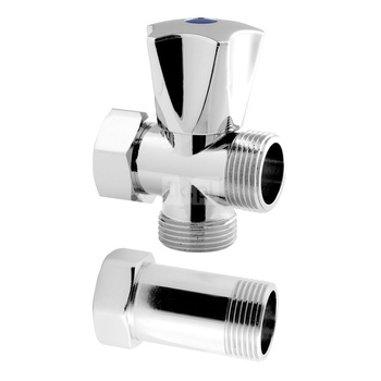 Zawór kątowy czerpalny z przedłużką do baterii ściennych 3/4"