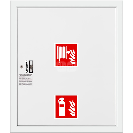Hydrant DN25 FIT wnękowy z miejscem na gaśnicę pod zwijadłem, wąż 30m, zamek patent, RAL 9003