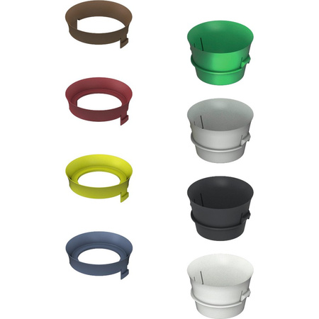 TECEprofil - zestaw tulei kryzujących do montażu w koszu spłuczki standardowej, w zakresie średnic od 46 do 28 mm