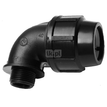 Kolano 90 st. skręcane z gwintem zewnętrznym do rur PE PN16 32 mm x 1/2