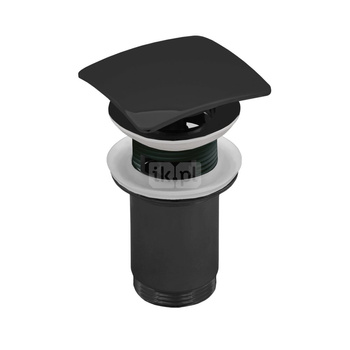 SPPM03K Z-r spust.mos. G11/4 do umywalki z przelew. przycisk kwadratowy wypukły czarny mat