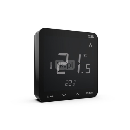 Bezprzewodowy regulator pokojowy czarny, model R-8s PLUS