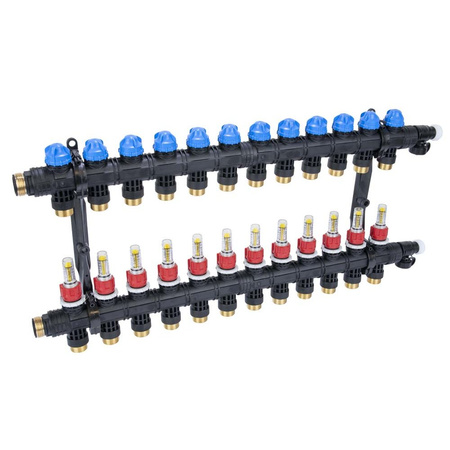 Rozdzielacz ProCalida EF1 K 12 obiegów grzewczych, G1", 0,2 - 1,6 l/min