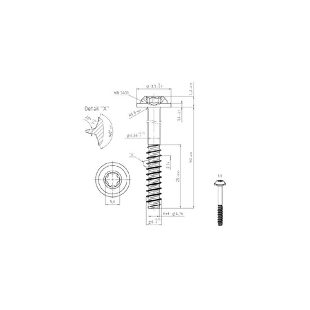 Wkręt do tworzywa 6X50 A2 TORX
