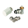 Zestaw do grzejników bocznozasilanych: głowica Thera-6 T3019W0 + Zawór termostatyczny, kątowy, wkładka SX, 3/8" V2030ESX10 + zawór powrotny, kątowy, 3/8", V2430E0010