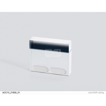 Naścienny wylot powietrza, z 2 przyłączami do łącznika przejściowego, płaskiego 52 x 132 mm wraz z montażową osłoną zabezpieczaj