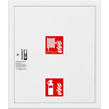 Hydrant DN25 FIT wnękowy z miejscem na gaśnicę pod zwijadłem, wąż 30m, zamek patent, RAL 9003