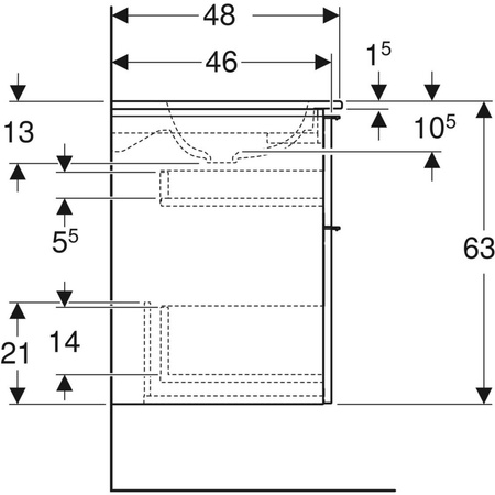 Zestaw: umywalka meblowa iCon slim, z szafką pod umywalkę, dwoma szufladami i zestawem odpływowo-przelewowym do umywalki: 120cm, biały / lakierowany matowy, biały / matowy