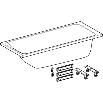 Wanna prostokątna  Tawa 170x70, slim, z nogami montażowymi