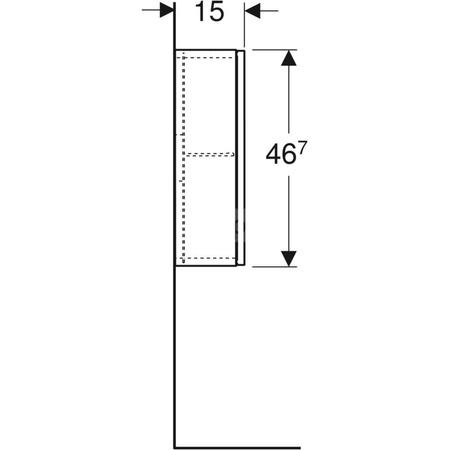 Górna szafka iCon kwadratowa, z jednymi drzwiami 45 cm x 46,7 cm x 15 cm, Lava / Lakierowany matowy