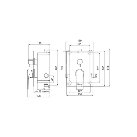 ALGEO SQUARE BOX bateria podtynkowa natryskowa 2-funkcyjna, chrom