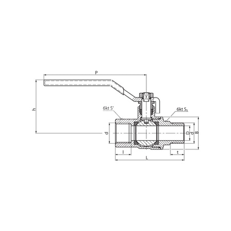 PHA-200/2 Kurek kulowy HUZAR typ ciężki 3/4" WZ czarna rączka