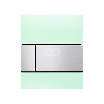 TECEsquare - przycisk spłukujący ze szkła do pisuaru, szkło zielone, przycisk - efekt optyczny stali nierdzewnej szczotkowanej "anti-fingerprint"