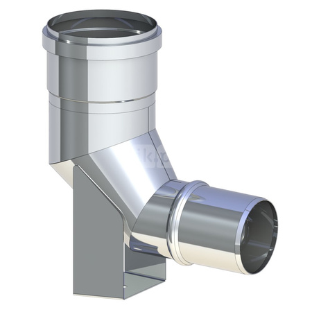 Kolano rozszerzające 87° Ø60mm- Ø80mm z podporą z uszczelką
