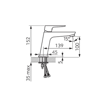 Bateria umywalkowa stojąca VITTO VerdeLine, czarny