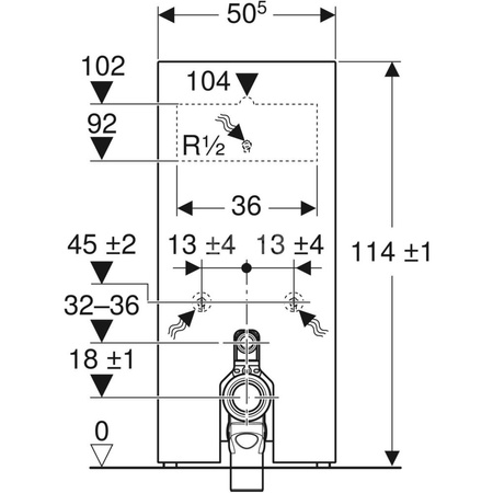 Moduł sanitarny Geberit Monolith do WC stojącego, H114, imitacja betonu