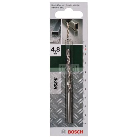 Wiertła do metalu HSS-G, DIN 338 D = 4,8 mm, L = 86 mm