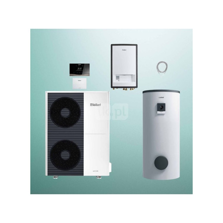 Pakiet Systemowy OZE - Pompa ciepła powietrzna powietrze-woda split VAILLANT VWL 125/5AS aroTHERM 11.9kW 400V + Regulator sensoCOMFORT VRC 720 + Zasobnik c.w.u. VIH RW 400/3BR + Moduł naścienny VWL 127/5IS