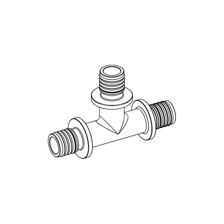TECEflex - Trójnik 90st. z mosiądzu standard 16 x 16 x 16 mm