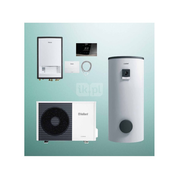 Pakiet Systemowy OZE - Pompa ciepła powietrzna powietrze-woda split VAILLANT VWL 55/5AS aroTHERM 4.9kW 400V + Regulator sensoCOMFORT VRC 720 + Zasobnik c.w.u. VIH RW 300/3BR + Moduł naścienny VWL 57/5IS