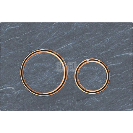 Przycisk uruchamiający Geberit Sigma21, przedni, łupek Mustang, pierścienie: czerwone złoto