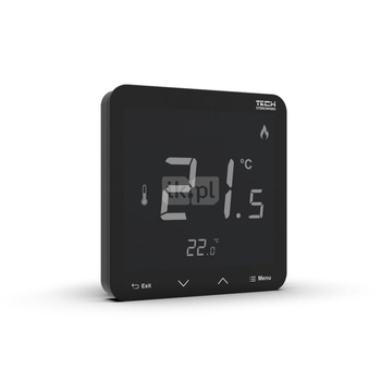 Bezprzewodowy regulator pokojowy zasilany 230V dopuszkowy czarny, model R-8pz PLUS