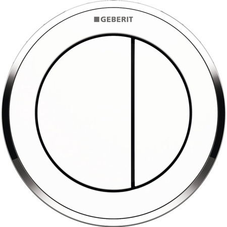 Pneumatyczny przycisk uruchamiający WC Geberit Typ 10, ręczny, meblowy dwudzielny, biały-chrom