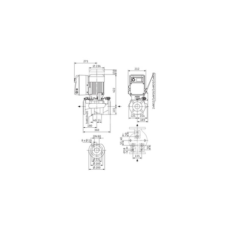 Pompa obiegowa WILO VeroLine-IP-E typu in-line z silnikiem znormalizowanym 50/60 Hz 2900obr/min