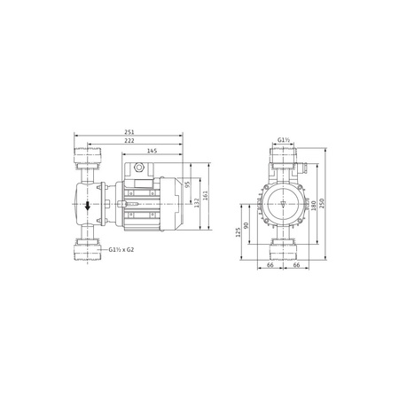 Pompa obiegowa WILO VeroLine-IP-Z typu in-line z silnikiem znormalizowanym 50 Hz 1400obr/min