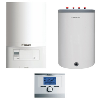 Pakiet - Kocioł gazowy jednofunkcyjny VAILLANT ecoTEC pro VC 186/5-3 kondensacyjny wiszący 5.7-20.0kW + Czujnik c.w.u.  + Regulator calorMATIC 350 + Zasobnik c.w.u Lindo 150L