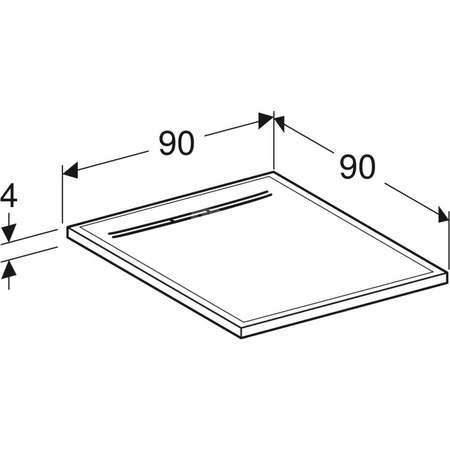 Brodzik kwadratowy Geberit Sestra 90x90 cm, grafit