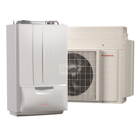 Pakiet - Pompa ciepła powietrzna powietrze-woda monoblok IMMERGAS VICTRIX HYBRID PLUS 2.34kW 230V + Zasobnik c.w.u. OKC 200 NTR/HP