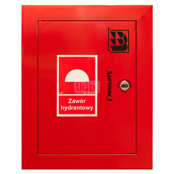 Dwa zawory hydrantowe typ ZH-52 wraz z obudową. Obudowa 520 wnękowa. Znak B, zamek OTS, kolor RAL3000