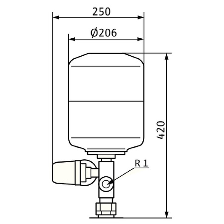 Akcesorium elektryczne do pomp (wyłącznik ciśnieniowy), WILO - Akcesoria Wyłącznik ciśnieniowy PN 6 składający się z: membranowego zbiornika ciśnieniowego (pojemność 8 l), manometru, zaworu regulacyjnego ze zintegrowanym zabezpieczeniem przed przepływem z