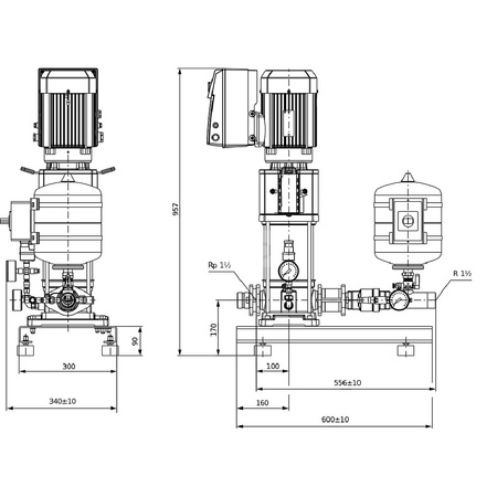 Hydrofor WILO SiBoost Smart 1 Helix VE częstotliwość 50/60 Hz, prędkość obrotowa 3500obr/min