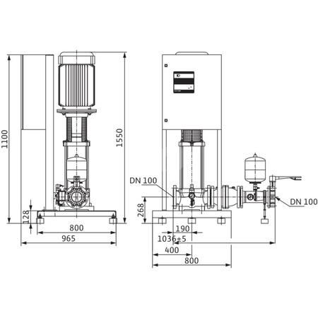 Hydrofor WILO Economy CO-1 MVI częstotliwość 50 Hz, prędkość obrotowa 2900obr/min