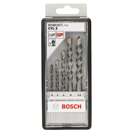 5-częściowy zestaw Wierteł do betonu Robust Line CYL-3 4, 5, 6, 8, 10 mm