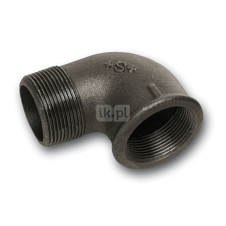 Kolano 90' SANHA 92# Żeliwo 1 1/2'' x 1 1/2'' (GW x GZ) - Czarny