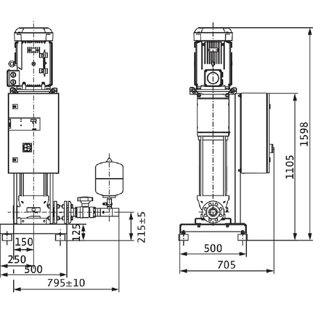Hydrofor WILO Economy CO-1 Helix V częstotliwość 50 Hz, prędkość obrotowa 2900obr/min
