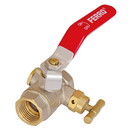 Zawór kulowy z rączką ze spustem z motylkiem 1" nakrętno-nakrętny Normal