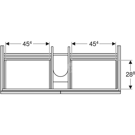 Szafka do umywalki Acanto, B119, z dwoma szufladami i dwoma szufladami wewnętrznymi, syfonem oszczędzającym przestrzeń, biała