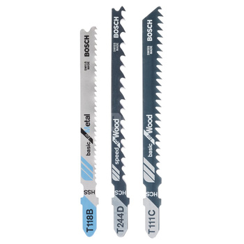 3-częściowy zestaw brzeszczotów do wyrzynarek, chwyt T T 111 C, T 244 D, T 118 B