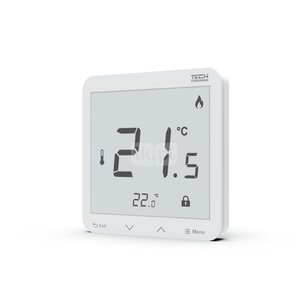 Bezprzewodowy regulator pokojowy bateryjny dopuszkowy biały, model R-8pb PLUS