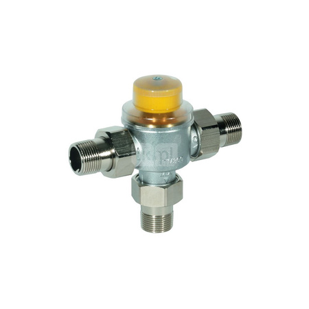 Termostatyczny zawór mieszający 3/4", ze zwiększonym przepływem, przyłącze śrubunkowe