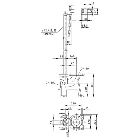 Akcesorium do pomp (stopa sprzęgająca), WILO - Stopa sprzęgająca z kolanem DN 80 - żeliwo