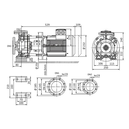 Dławnicowa pompa blokowa Atmos GIGA-B 40/115-4/2