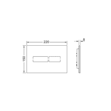 TECElux mini - przycisk spłukujący do WC, szkło białe